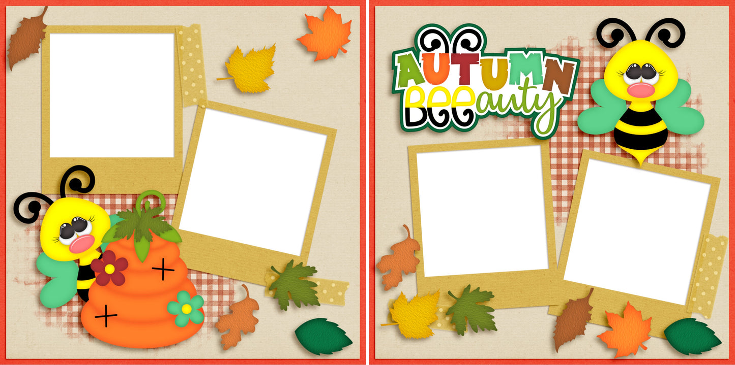 Autumn Beeauty - Digital Scrapbook Pages - INSTANT DOWNLOAD - EZscrapbooks Scrapbook Layouts Fall - Autumn