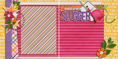 Little Slugger Pink NPM - 3171 - EZscrapbooks Scrapbook Layouts softball, Sports