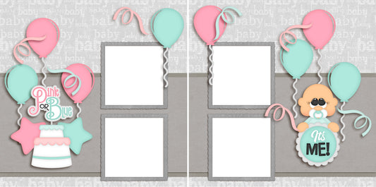 Pink or Blue Boy - Digital Scrapbook Pages - INSTANT DOWNLOAD - EZscrapbooks Scrapbook Layouts Baby