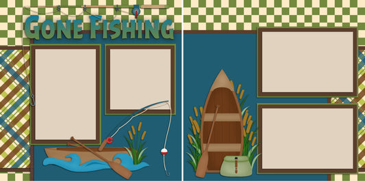Gone Fishing - 2338 - EZscrapbooks Scrapbook Layouts Hunting - Fishing