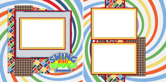 Swing into Summer -Digital Scrapbook Pages - INSTANT DOWNLOAD - EZscrapbooks Scrapbook Layouts Summer