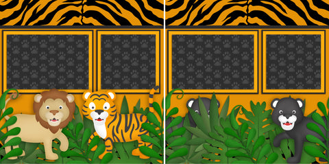 Safari Cats - 2379 - EZscrapbooks Scrapbook Layouts Animals, Disney