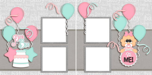 Pink or Blue Girl - Digital Scrapbook Pages - INSTANT DOWNLOAD - EZscrapbooks Scrapbook Layouts Baby