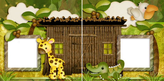 Jungle Babies - Digital Scrapbook Pages - INSTANT DOWNLOAD - EZscrapbooks Scrapbook Layouts Animals, Baby - Toddler, Disney