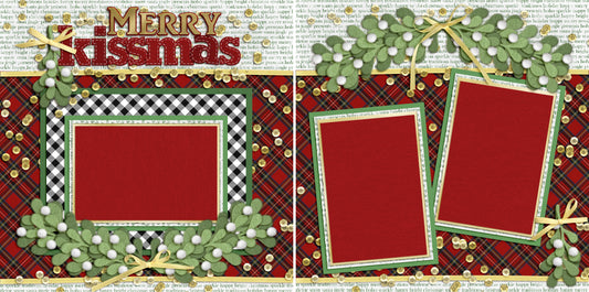 Merry Kissmas - 2518 - EZscrapbooks Scrapbook Layouts Christmas