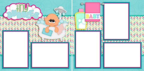 Tiny Bubbles Girl - Digital Scrapbook Pages - INSTANT DOWNLOAD - 2019 - EZscrapbooks Scrapbook Layouts Baby - Toddler