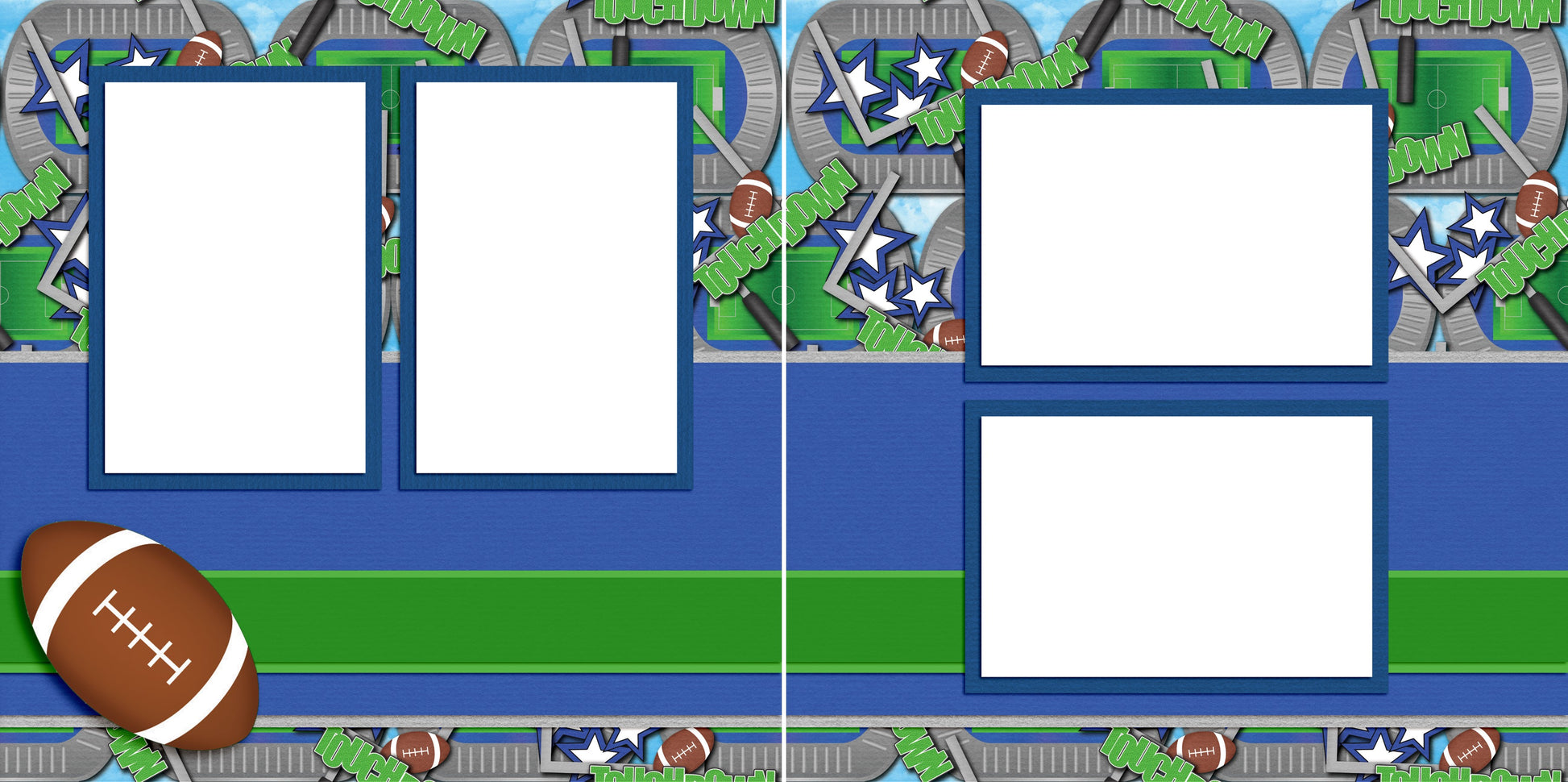 Play Ball - Digital Scrapbook Pages - INSTANT DOWNLOAD - EZscrapbooks Scrapbook Layouts football, sports