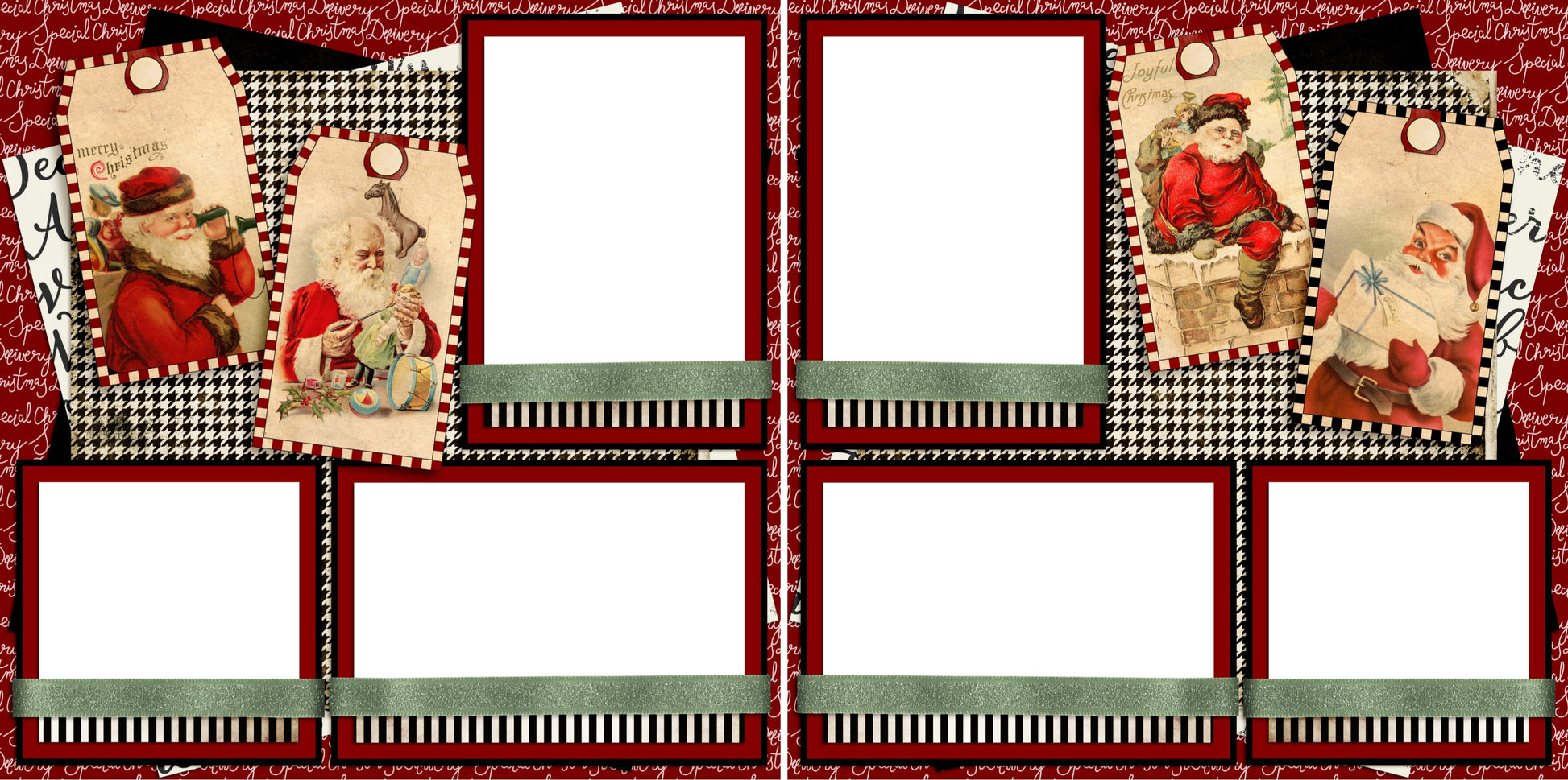 Santa Tags - Digital Scrapbook Pages - INSTANT DOWNLOAD - EZscrapbooks Scrapbook Layouts Christmas