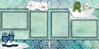 Raindrops - 4096 - EZscrapbooks Scrapbook Layouts Spring - Easter