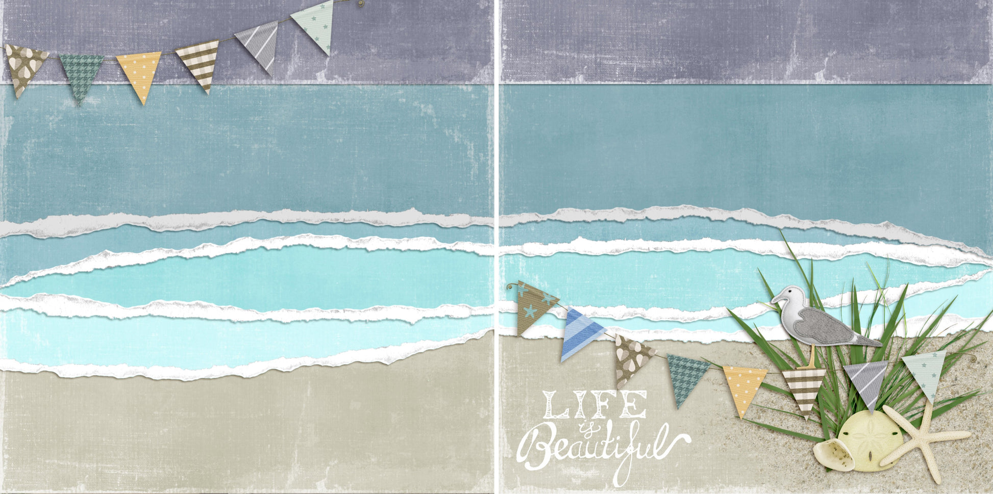 Life is Beautiful NPM - 3965 - EZscrapbooks Scrapbook Layouts Beach - Tropical