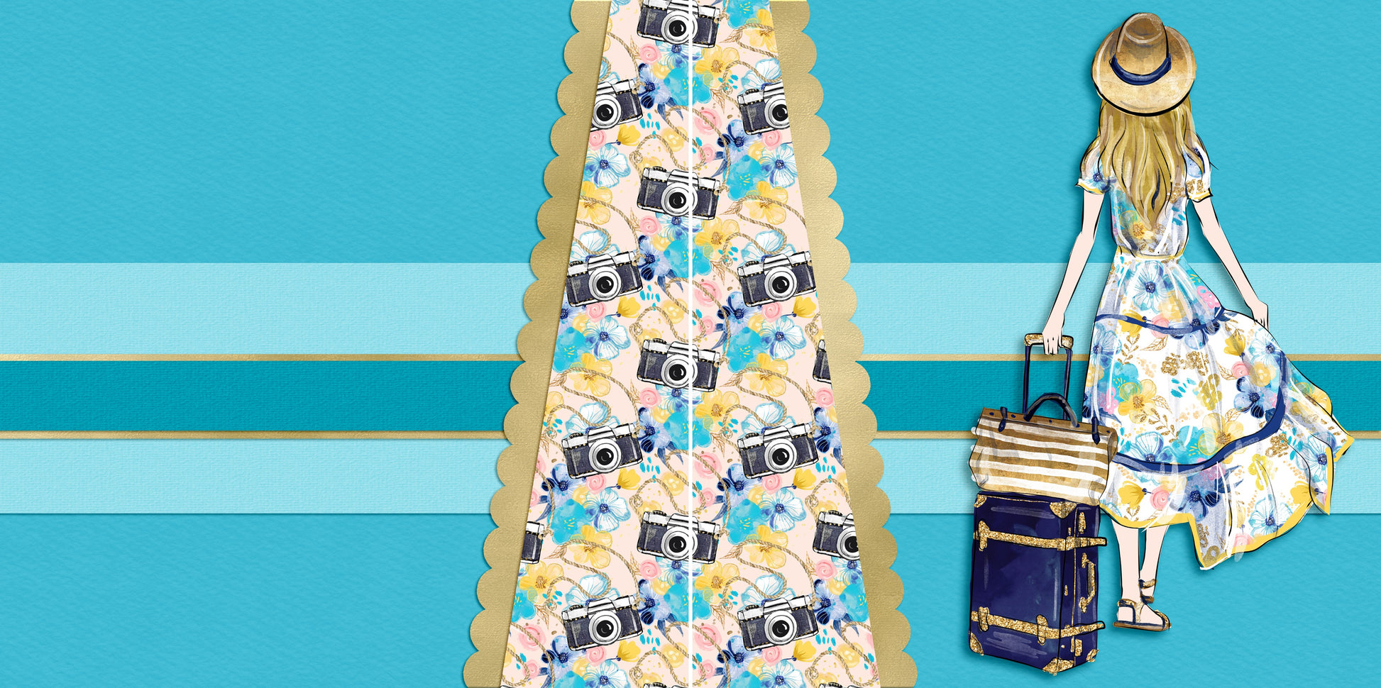 Escape Girl Blonde NPM - 5463 - EZscrapbooks Scrapbook Layouts Beach - Tropical, cruise, Vacation
