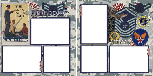 Air Force - Digital Scrapbook Pages - INSTANT DOWNLOAD - EZscrapbooks Scrapbook Layouts Military