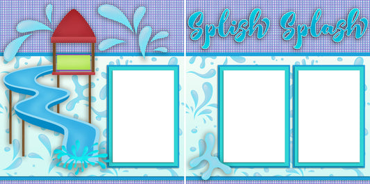 Splish Splash Park - Digital Scrapbook Pages - INSTANT DOWNLOAD - EZscrapbooks Scrapbook Layouts Swimming - Pool, Vacation