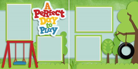 A Perfect Day to Play - 2482 - EZscrapbooks Scrapbook Layouts Outside Play