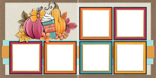 Pumpkin Spice Everything - Digital Scrapbook Pages - INSTANT DOWNLOAD - EZscrapbooks Scrapbook Layouts Fall - Autumn