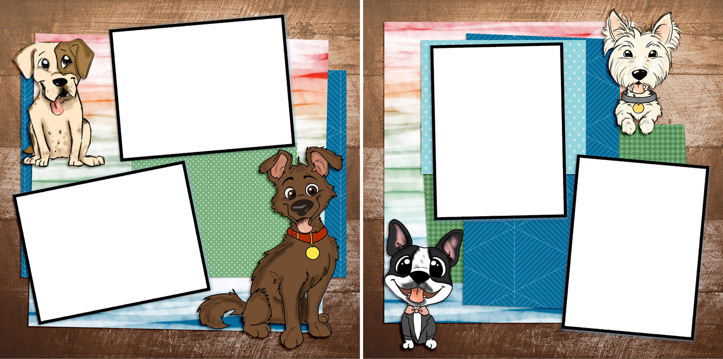 Fidos - Digital Scrapbook Pages - INSTANT DOWNLOAD - EZscrapbooks Scrapbook Layouts Doggies, Dogs, Mans best friend