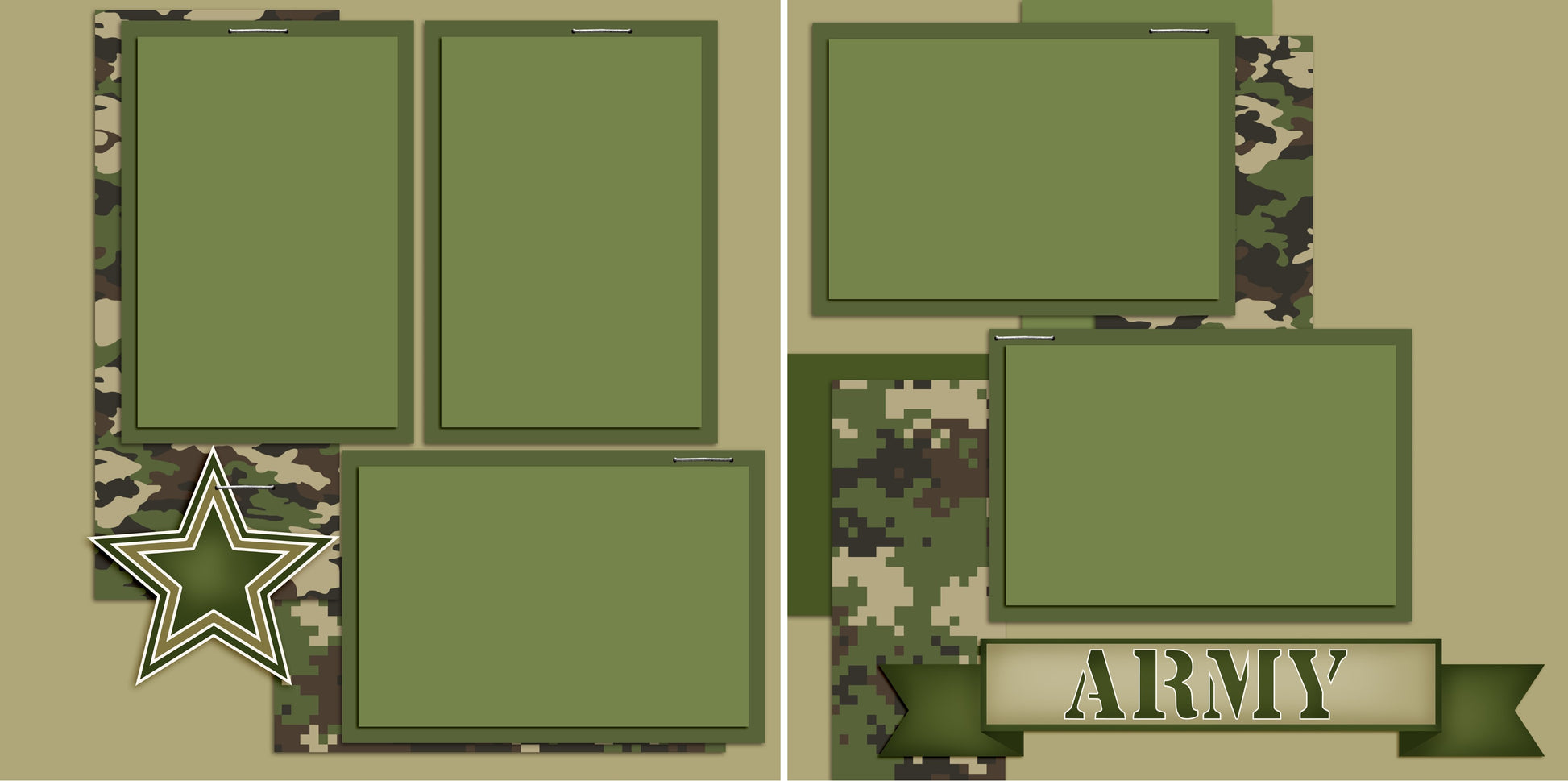 Army - 4890 - EZscrapbooks Scrapbook Layouts Military