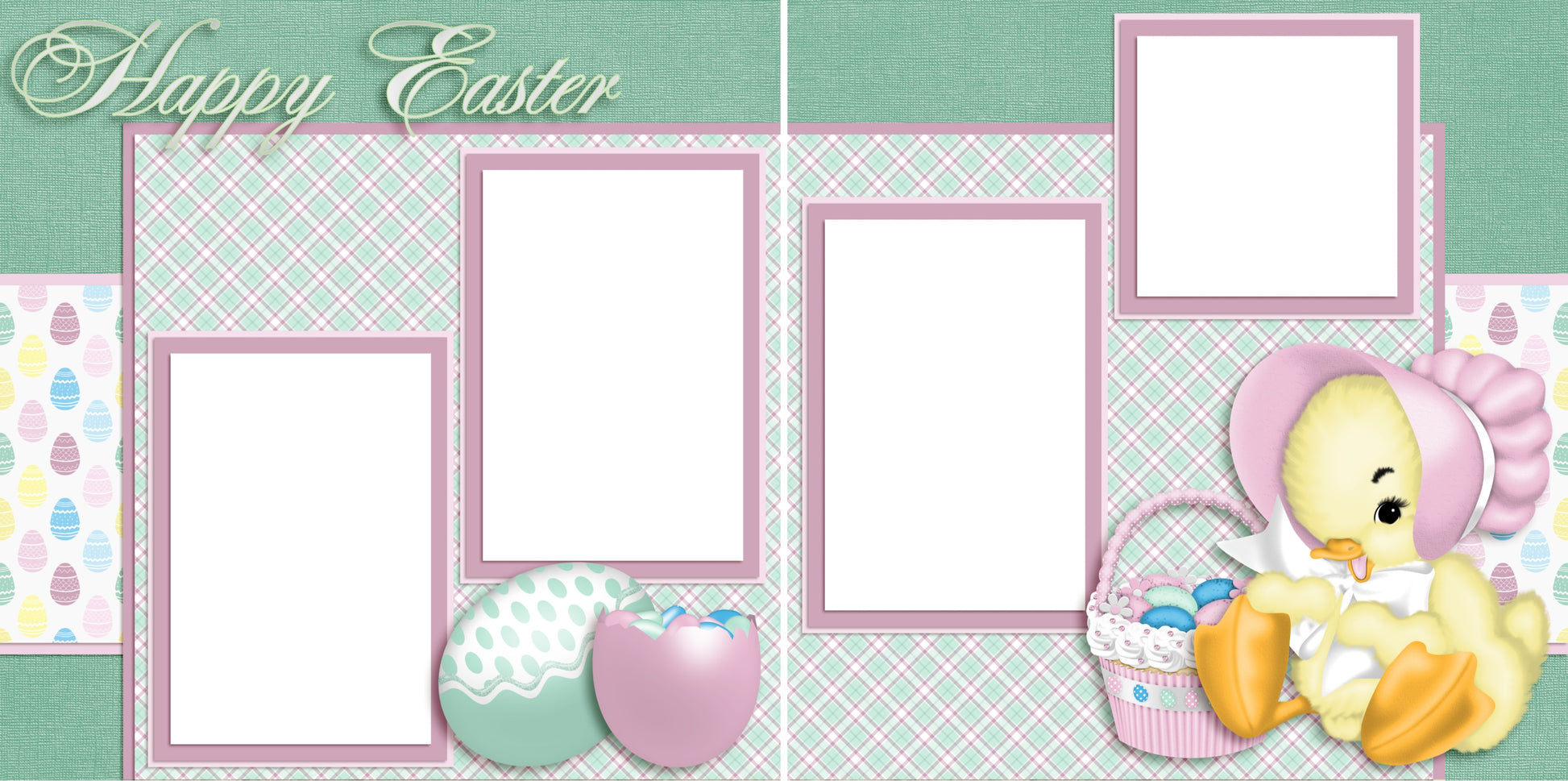 Sweet Easter - Digital Scrapbook Pages - INSTANT DOWNLOAD - EZscrapbooks Scrapbook Layouts Spring - Easter