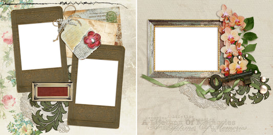 Vintage Key - Digital Scrapbook Pages - INSTANT DOWNLOAD - EZscrapbooks Scrapbook Layouts Grandmother, Heritage