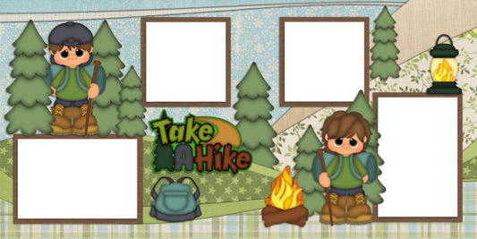 Take a Hike - Digital Scrapbook Pages - INSTANT DOWNLOAD - EZscrapbooks Scrapbook Layouts Camping - Hiking