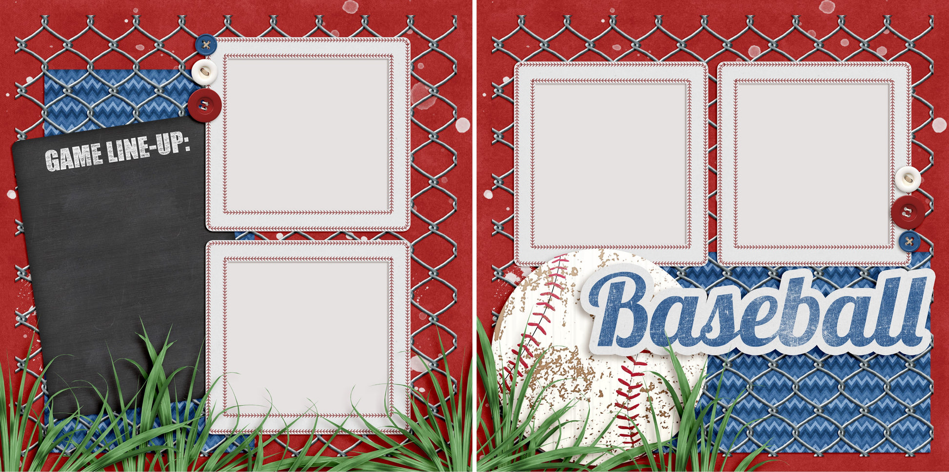 Baseball Line-Up - 4506 - EZscrapbooks Scrapbook Layouts baseball, Sports