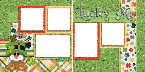 Lucky Me - Digital Scrapbook Pages - INSTANT DOWNLOAD - EZscrapbooks Scrapbook Layouts St Patrick's Day