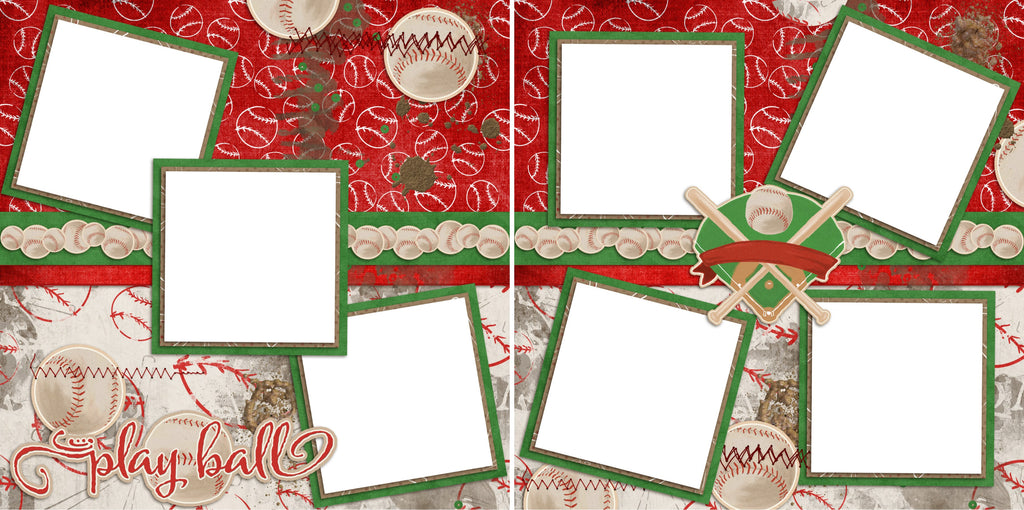 Play Ball Red - Digital Scrapbook Pages - Instant Download – Ezscrapbooks