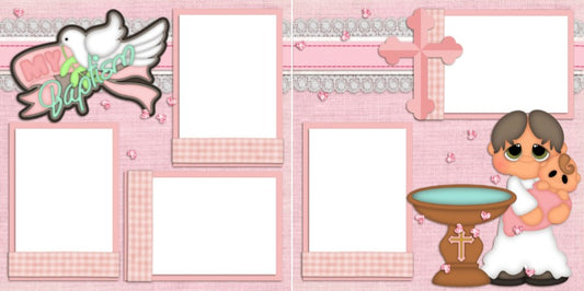My Baptism Girl - Digital Scrapbook Pages - INSTANT DOWNLOAD - EZscrapbooks Scrapbook Layouts Baby - Toddler, Faith - Religious, Girls