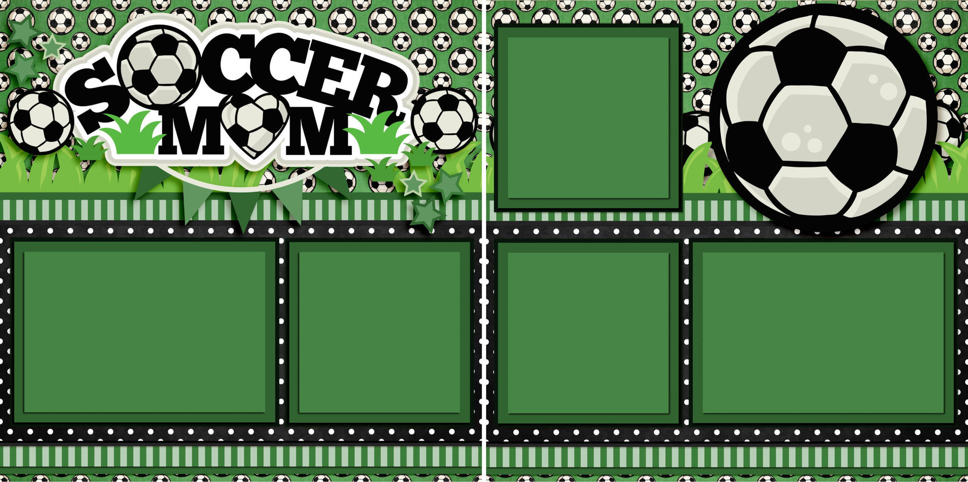 Soccer Mom Green - 3298 - EZscrapbooks Scrapbook Layouts soccer, Sports