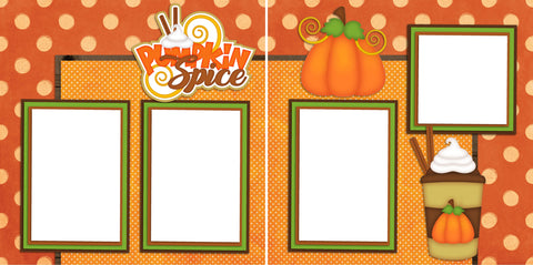 Pumpkin Spice Latte - Digital Scrapbook Pages - INSTANT DOWNLOAD - EZscrapbooks Scrapbook Layouts 