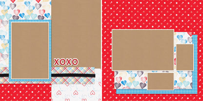 XOXO - 4746 - EZscrapbooks Scrapbook Layouts Love - Valentine