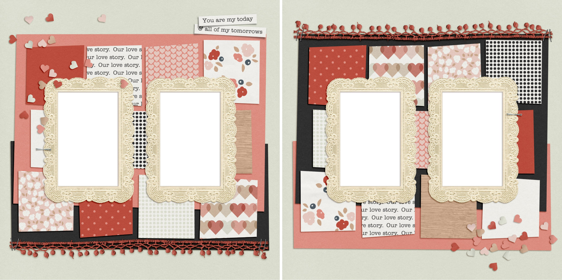Today And Tomorrows - Digital Scrapbook Pages - INSTANT DOWNLOAD - EZscrapbooks Scrapbook Layouts Love - Valentine, Other