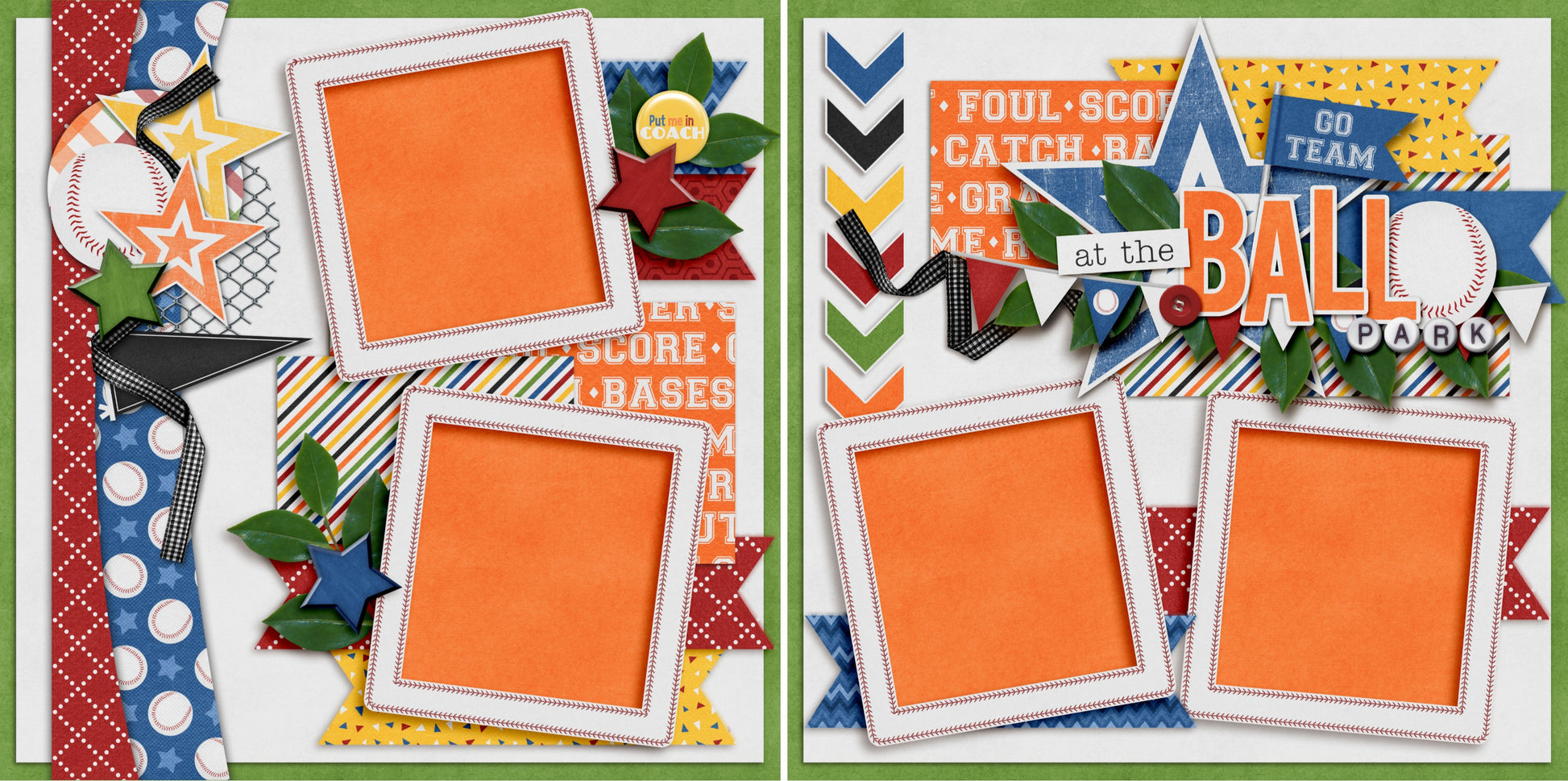 At the Ball Park - 3160 - EZscrapbooks Scrapbook Layouts baseball, Sports