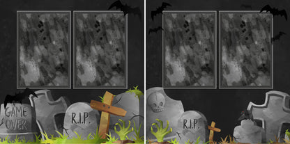 Tombstones - 2767 - EZscrapbooks Scrapbook Layouts Halloween