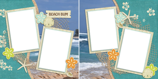 Beach Bum - Digital Scrapbook Pages - INSTANT DOWNLOAD - EZscrapbooks Scrapbook Layouts Beach - Tropical, Summer