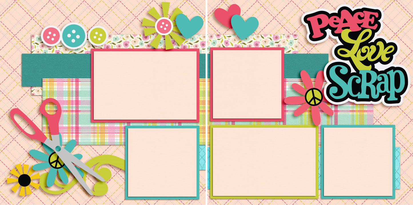 Peace Love Scrap - 3362 - EZscrapbooks Scrapbook Layouts Scrapbooking - Crafts