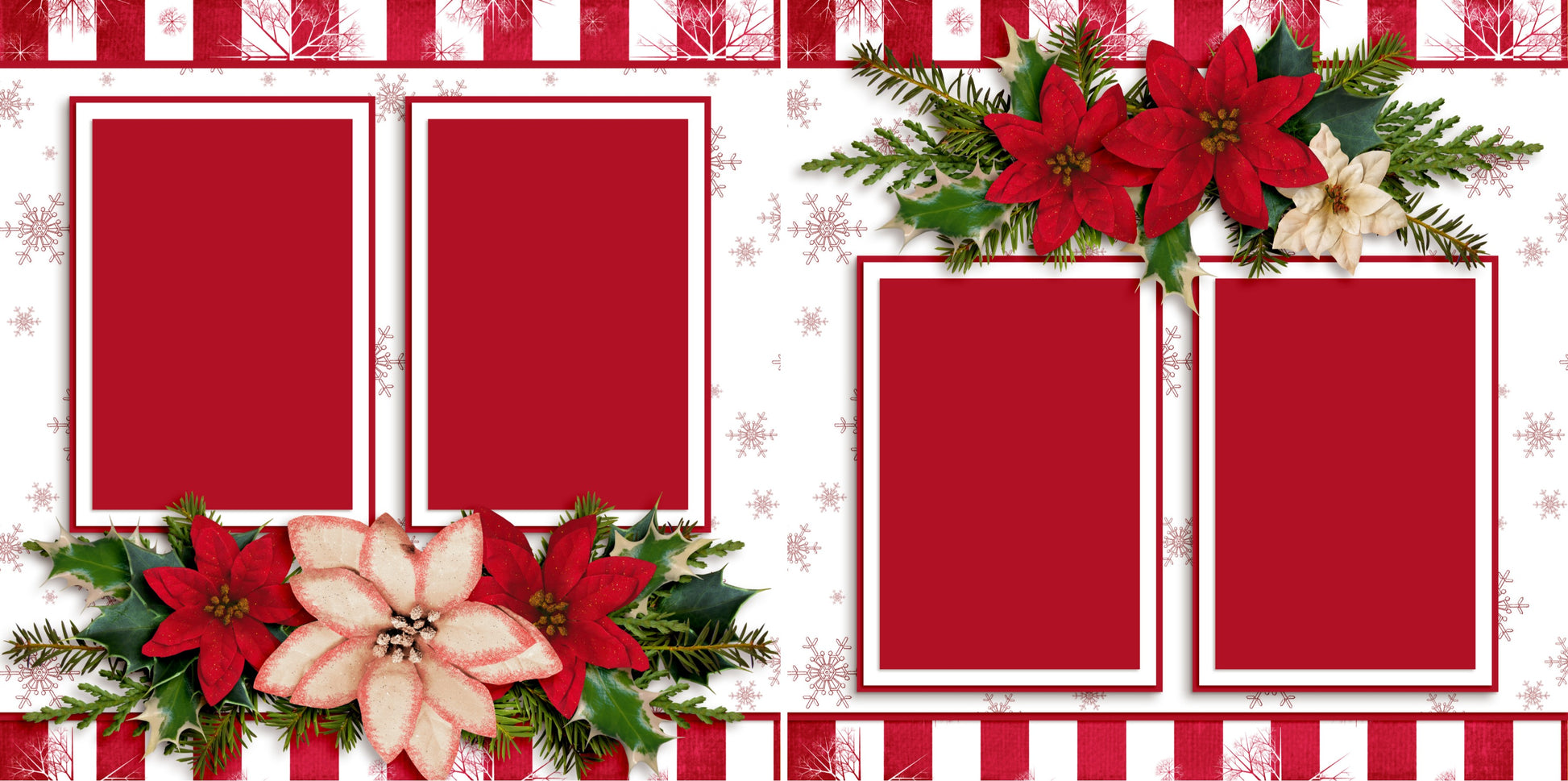 Christmas Snowflakes - 3572 - EZscrapbooks Scrapbook Layouts Christmas