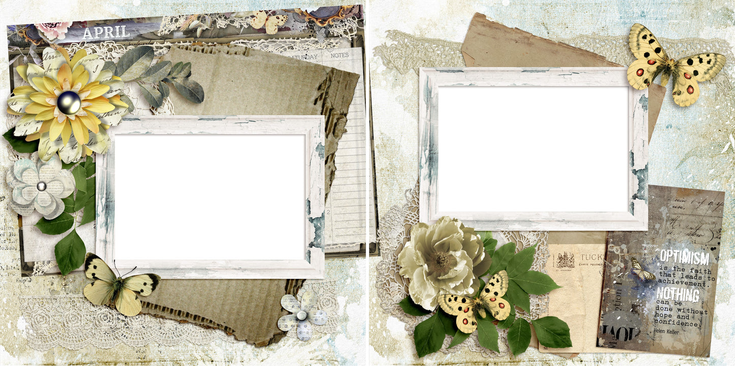 April - Digital Scrapbook Pages - INSTANT DOWNLOAD - EZscrapbooks Scrapbook Layouts Months of the Year