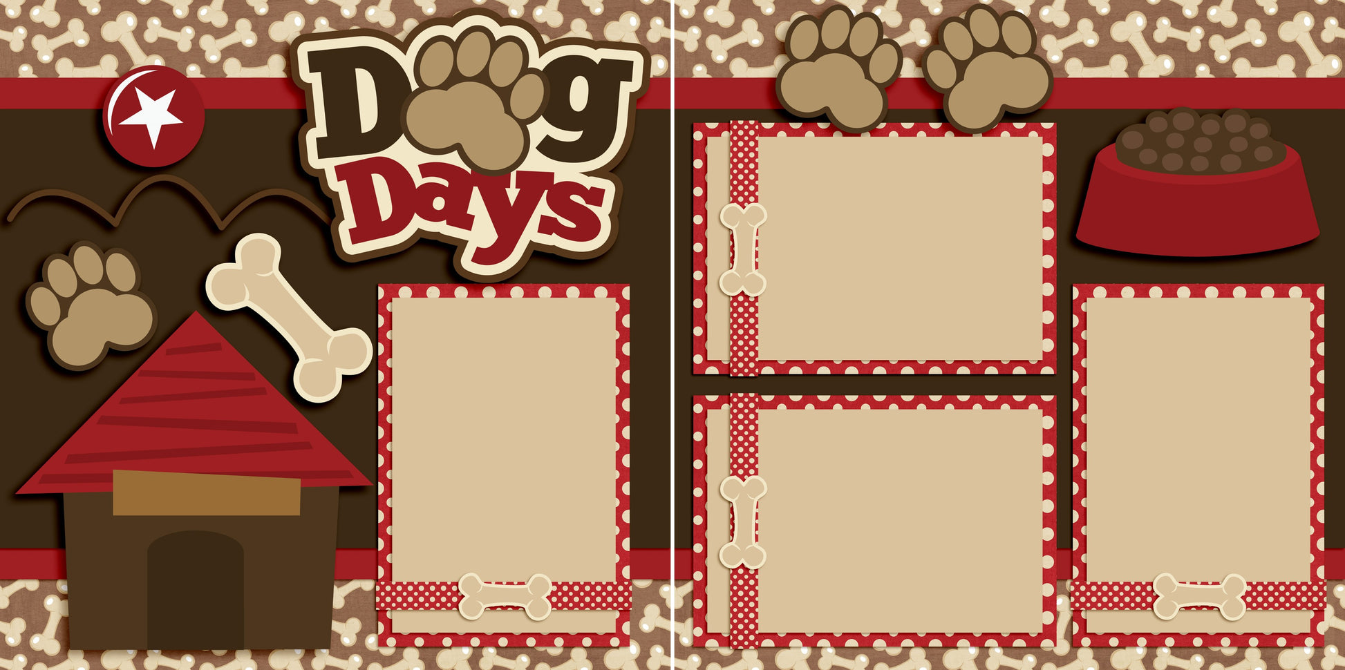 Dog Days - 5510 - EZscrapbooks Scrapbook Layouts Christmas, dogs, Pets