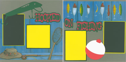 Hooked on Fishing - 582 - EZscrapbooks Scrapbook Layouts Camping - Hiking, Hunting - Fishing