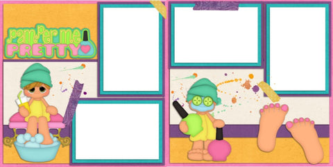 Pamper Me Pretty - Digital Scrapbook Pages - INSTANT DOWNLOAD - EZscrapbooks Scrapbook Layouts Girls