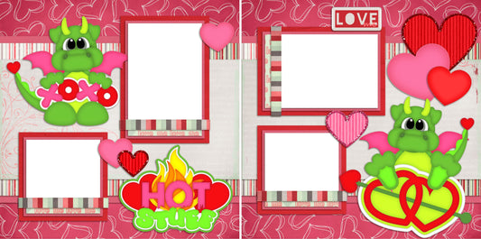 Hot Stuff - Digital Scrapbook Pages - INSTANT DOWNLOAD - EZscrapbooks Scrapbook Layouts Love - Valentine