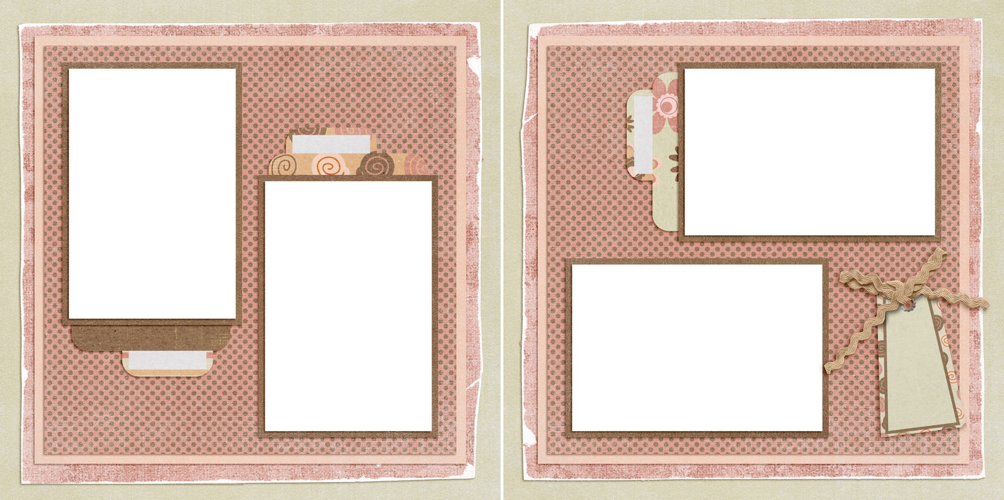 Pretty in Pink - Digital Scrapbook Pages - INSTANT DOWNLOAD - EZscrapbooks Scrapbook Layouts love, Love - Valentine, sweet