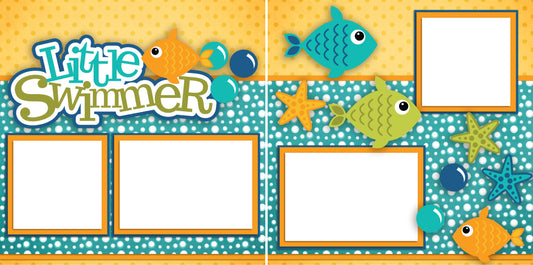 Little Swimmer - Digital Scrapbook Pages - INSTANT DOWNLOAD - EZscrapbooks Scrapbook Layouts Beach - Tropical, Summer, Swimming - Pool