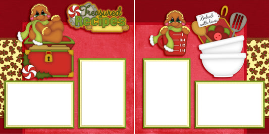Treasured Recipes - Digital Quick Page Set - INSTANT DOWNLOAD - EZscrapbooks Scrapbook Layouts Christmas, Foods