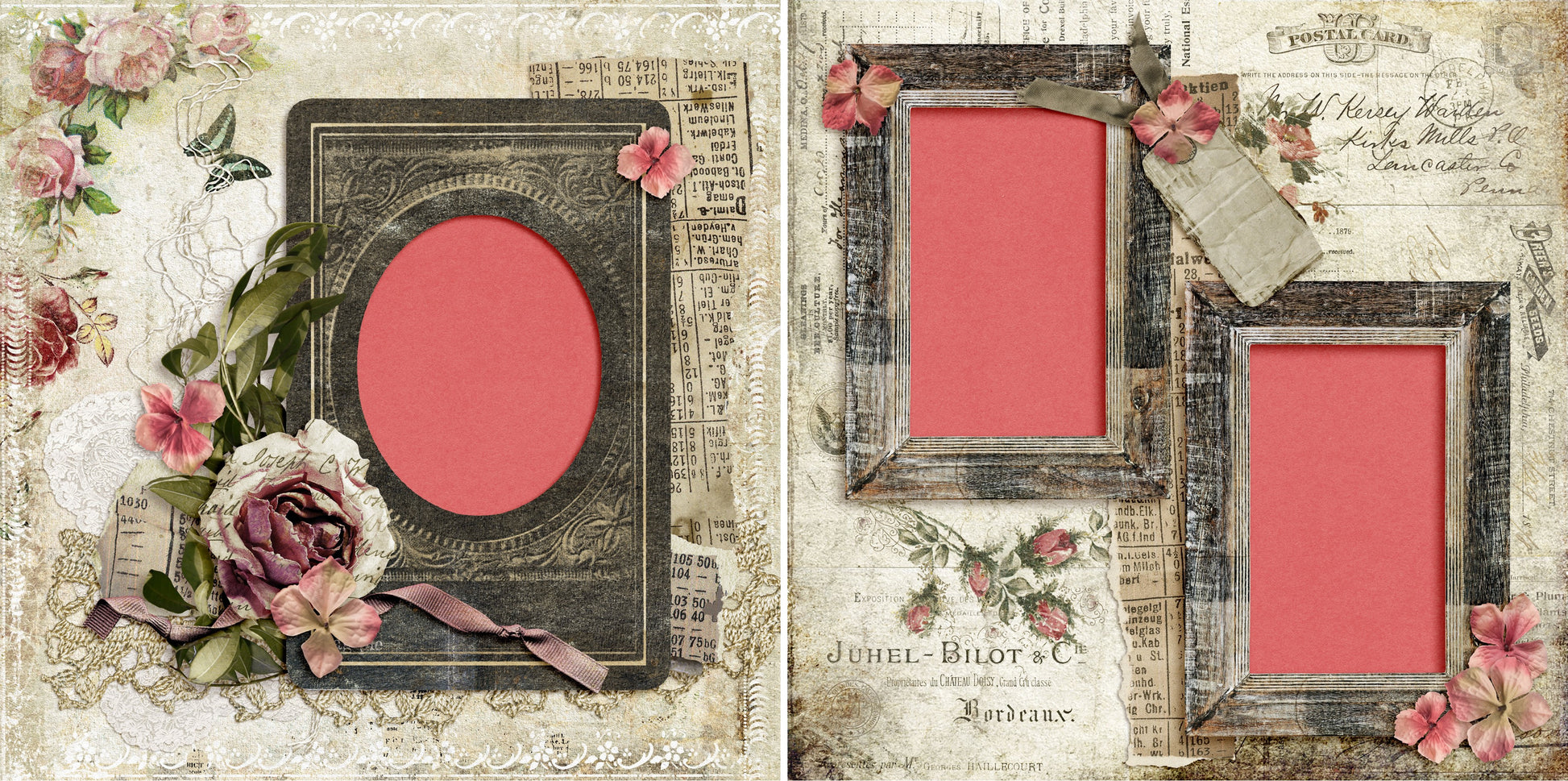 So Romantic - 4596 - EZscrapbooks Scrapbook Layouts Grandmother, Heritage, Other