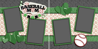 Baseball Mom Green - 3240 - EZscrapbooks Scrapbook Layouts baseball, Sports