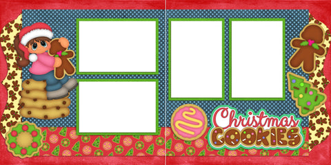 Christmas Cookies Girl - Digital Scrapbook Pages - INSTANT DOWNLOAD - EZscrapbooks Scrapbook Layouts Christmas