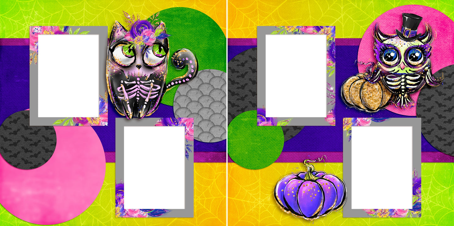 Spooktacular Night - Digital Scrapbook Pages - INSTANT DOWNLOAD - EZscrapbooks Scrapbook Layouts Halloween