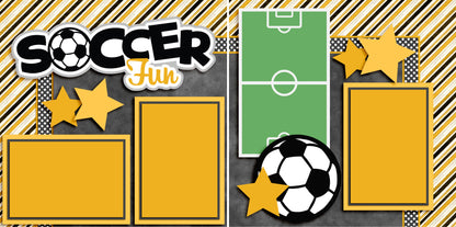 Soccer Fun Yellow - 3294 - EZscrapbooks Scrapbook Layouts soccer, Sports